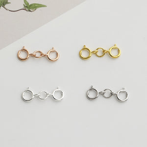 10pcs 5mm S925 Sterling Silver Double Spring Buckle, DIY Jewelry Clasp Accessories