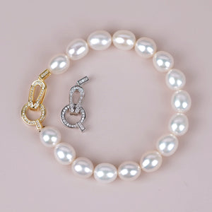 S925 Sterling Silver Rectangular and Circle Clasp for Jewelry Making