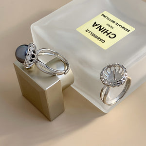 Vintage look simple pearl ring setting