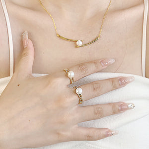 Daily wear pearl ring setting