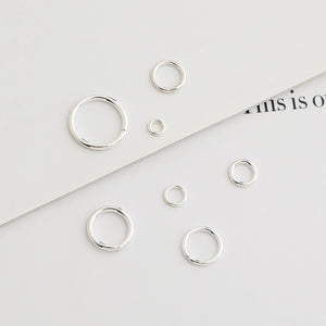 10pcs S925 Sterling Silver Closed Jump Rings 3-7mm
