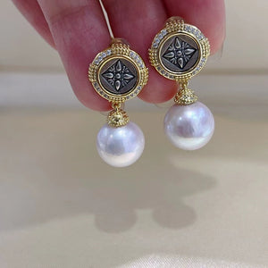 S925 Sterling Silver Gold Coin Earring Setting