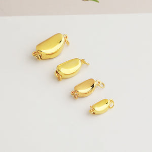 S925 Sterling Silver Ingot Buckle for DIY Bracelet & Necklace, 4 Sizes