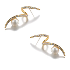 925 silver earring setting, simple pearl setting
