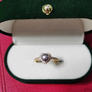 S925 Sterling Silver Heart Pearl Ring Setting
