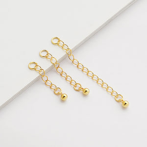 S925 Sterling Silver Extension Chain, Tail Chain DIY Bead Accessories 2.5-5cm