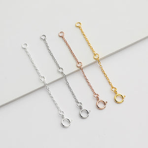 5cm 10pcs S925 Sterling Silver Adjustable Extension Chain for Jewelry Making