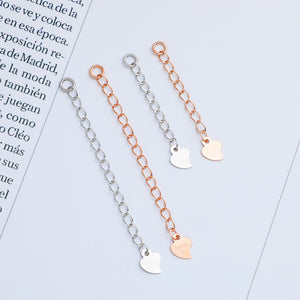 10pcs 3-5cm S925 Sterling Silver Heart Extension Chain