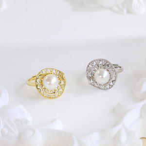 Vintage hollow pearl ring setting