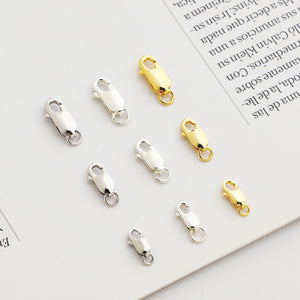 10pcs 8,10,12mm S925 Sterling Silver Square Lobster Clasps for DIY Jewelry