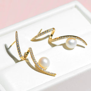 925 silver earring setting, simple pearl setting