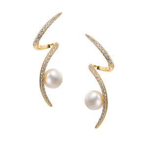 925 silver earring setting, simple pearl setting