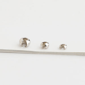 10pcs S925 Sterling Silver Crimp Beads, 3mm 4mm 5mm DIY Jewelry Bead Caps