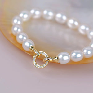 S925 Sterling Silver Pavé Double Circle Clasp for Jewelry Making
