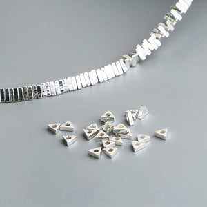 10pcs 2-3mm S925 Sterling Silver Triangular Spacer Beads