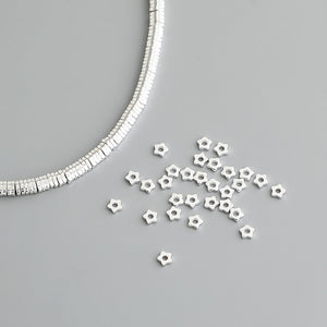 10pcs S925 Sterling Silver Star Spacer Beads (2.5mm) for DIY Jewelry Making