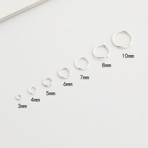 10pcs 3-7mm S925 Sterling Silver Gold Plated Jump Rings