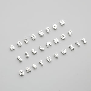 S925 Sterling Silver Alphabet Spacer Beads for DIY Bracelet Making