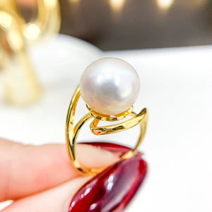 S925 Sterling Silver or Gold Pearl Ring Setting