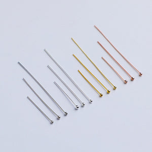 10pcs 20-40mm S925 Sterling Silver Ball Head Needles