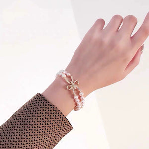 S925 Sterling Silver Bowtie Double Row Clasp