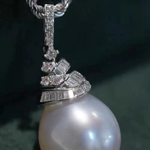 S925 Sterling Silver CZ Pearl Pendant Setting for Jewelry Making