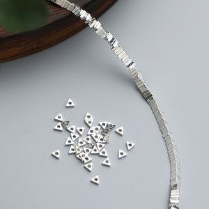10pcs 2-3mm S925 Sterling Silver Triangular Spacer Beads