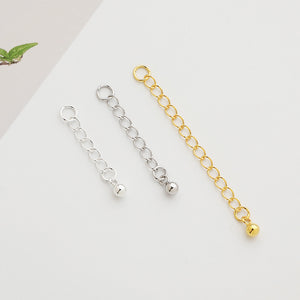 S925 Sterling Silver Extension Chain, Tail Chain DIY Bead Accessories 2.5-5cm