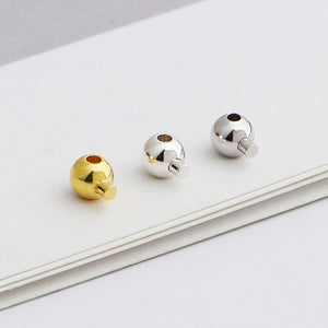 10pcs S925 sterling silver crimp end beads