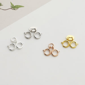 10pcs 5mm S925 Sterling Silver Double Spring Buckle, DIY Jewelry Clasp Accessories
