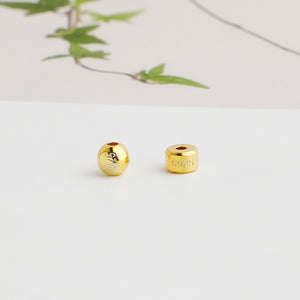 10pcs 3mm S925 Sterling Silver and Gold-Plated End Cap Beads