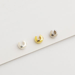 10pcs S925 Sterling Silver Crimp Beads, 3mm 4mm 5mm DIY Jewelry Bead Caps