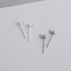 10pcs S925 Sterling Silver Open and Closed Hoop Round Bead Earring Post