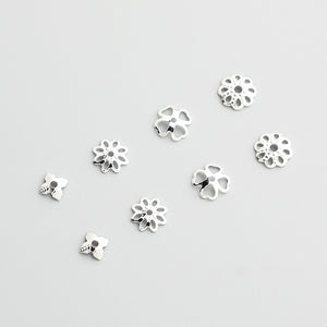 S925 Sterling Silver Flower Bead Caps for DIY Crystal Bracelets