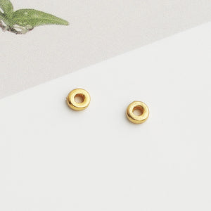 10pcs S925 Sterling Silver Gold-Plated Mini Round Spacer Beads