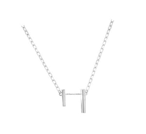 Small Silver Bar Clavicle Chain setting