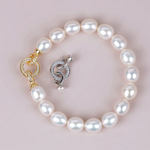 S925 Sterling Silver Pavé Double Circle Clasp for Jewelry Making