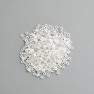 10pcs S925 Sterling Silver Star Spacer Beads (2.5mm) for DIY Jewelry Making