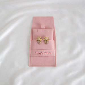 20pcs 12 color jewelry pouch set 8x8cm with 6x6cm holder, multi color suede jewelry packaging for earrings rings necklaces