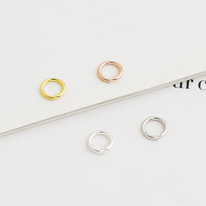 10pcs 3-7mm S925 Sterling Silver Gold Plated Jump Rings