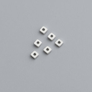 S925 Sterling Silver Square Spacer Beads for DIY Bracelet Necklace