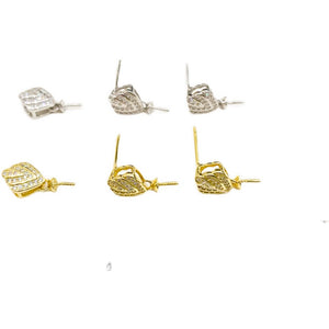 Sterling Silver Pearl Earring Pendant Settings