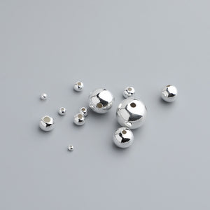 2-5mm Wholesale S925 Sterling Silver Beads by Gram, Pearlescent Round Beads