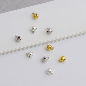 50pcs S925 Sterling Silver Crimp End Beads 3mm Jewelry Findings