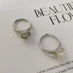 Vintage look style pearl ring setting
