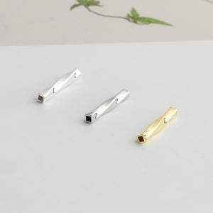 10pcs S925 Gold Plated Tube Beads, Twisted Silver Spacers -4,8,12mm
