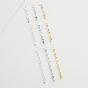 S925 Sterling Silver Extension Chain, Tail Chain DIY Bead Accessories 2.5-5cm