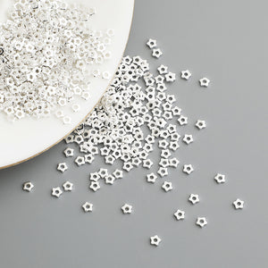 10pcs S925 Sterling Silver Star Spacer Beads (2.5mm) for DIY Jewelry Making