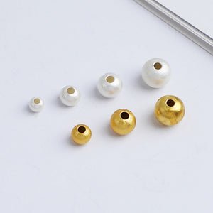 50pcs 2-6mm S925 Sterling Silver Frosted Matte Spacer Beads