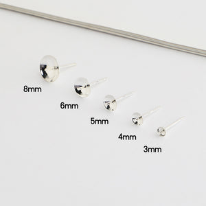 10pcs 3-8mm S925 Sterling Silver Earring Backs